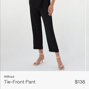 Aritzia Wilfred tie front pants